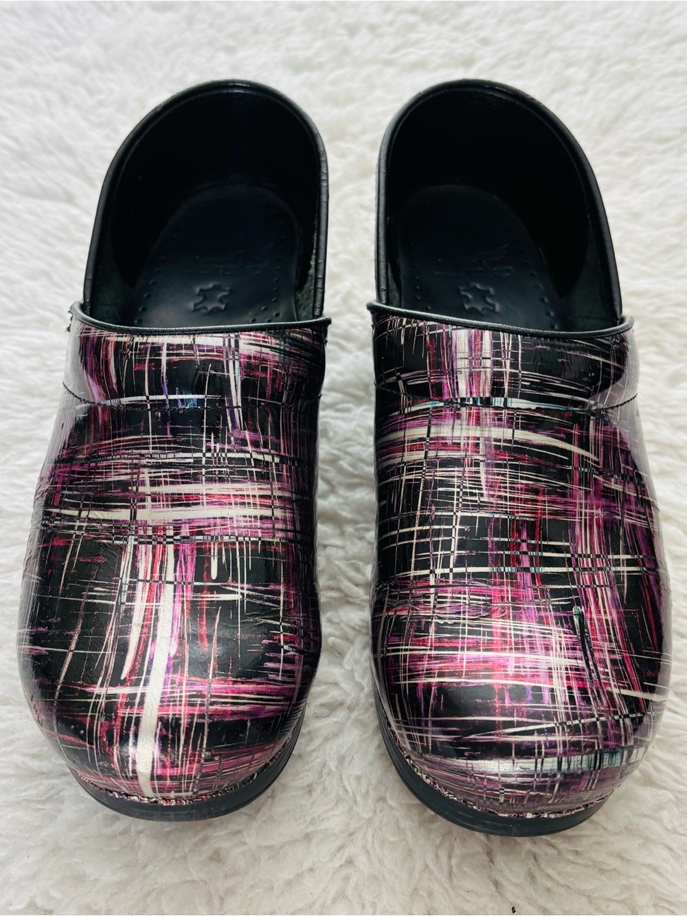 Dansko Patent Leather Multicolor Slip on Clogs Shoes size EU 39 - Picture 3 of 13
